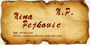 Nina Pejković vizit kartica